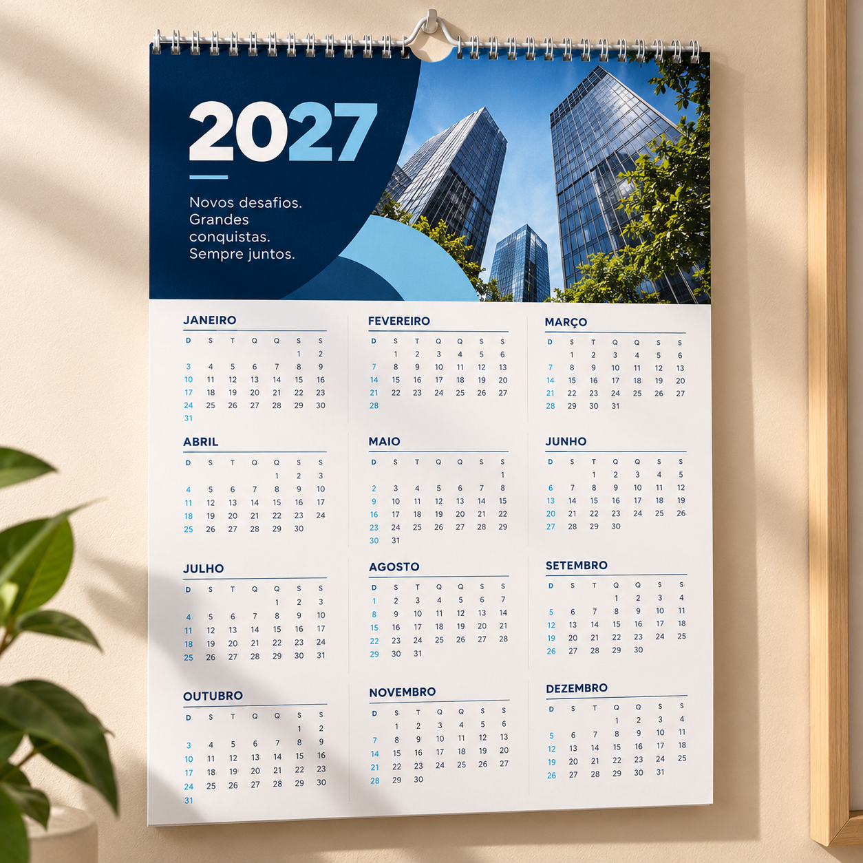 calendário 2027 Calendário de parede personalizado