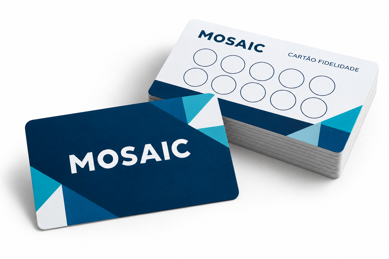 cartão fidelidade mosaic em mockup cartão fidelidade mosaic em mockup
